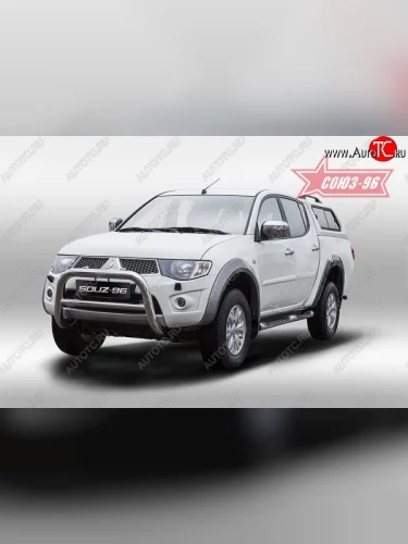 Защита переднего бампера Souz-96 (d76/60) Mitsubishi L200 5 KK,KL дорестайлинг (2015-2019)