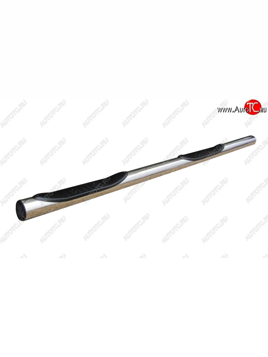 Защита порогов с пластиковыми вставками для ног из круглой трубы диаметром 76 мм Slitkoff Zotye T600 (2014-2021) (Цвет: нержавеющая полированная сталь)  в Перми Пермском крае