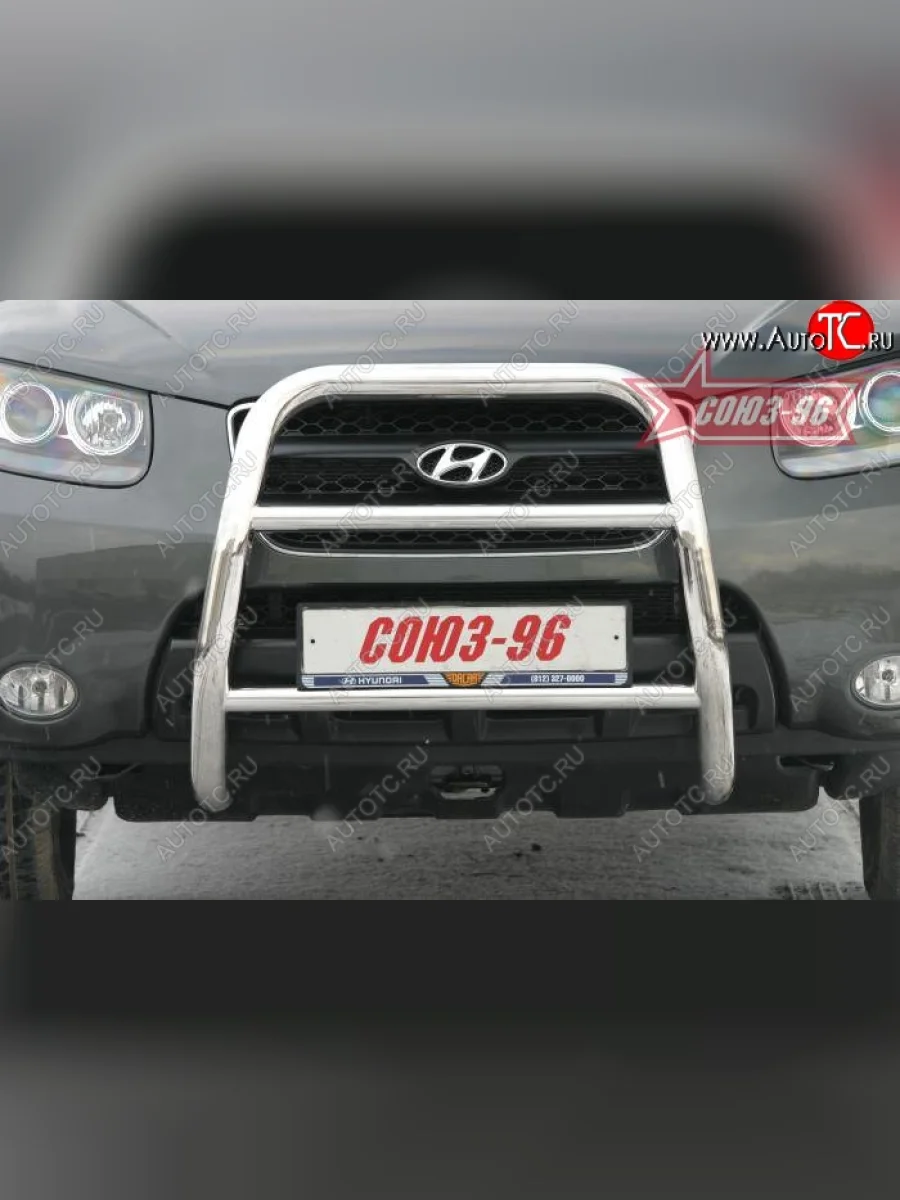 Защита переднего бампера Souz-96 (d60) Hyundai Santa Fe CM дорестайлинг (2006-2009)  в Самаре Самарской области