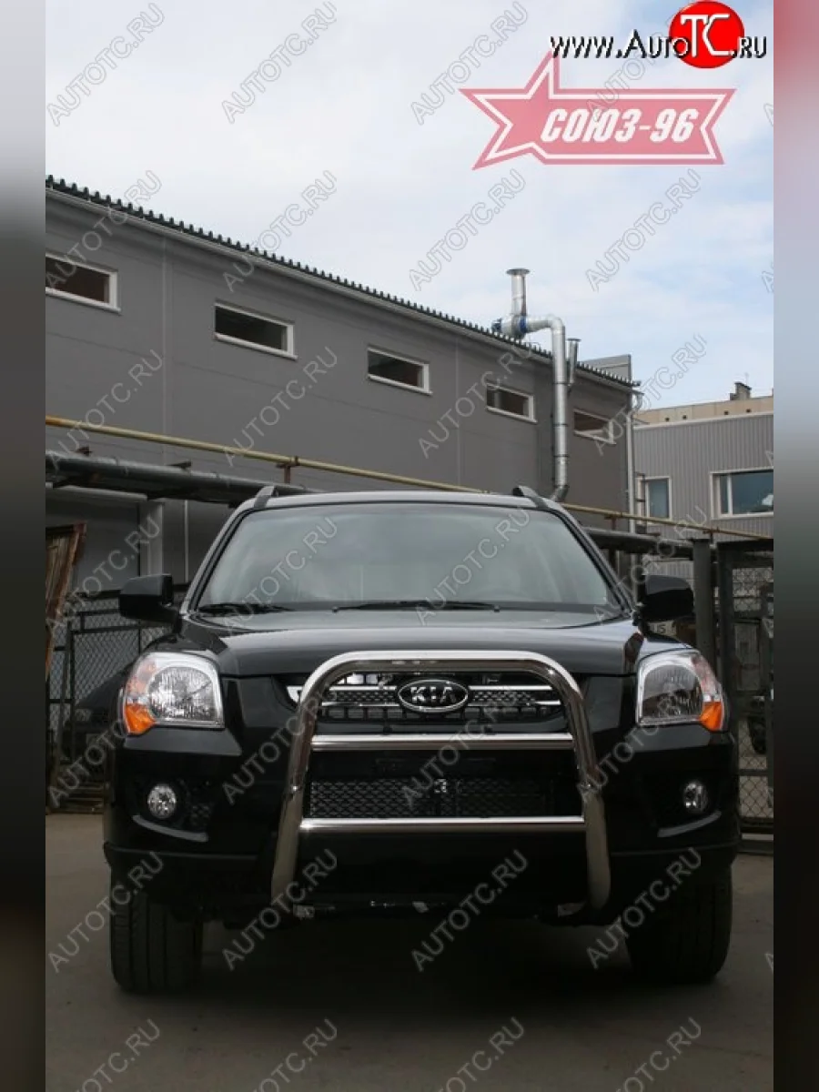 Защита переднего бампера (рестайлинг) Souz-96 (d60)  KIA Sportage (2004-2008) 2 JE,KM  в Керчи Республика Крым
