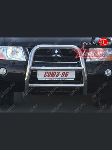 Защита переднего бампера Souz-96 (d60) Mitsubishi Pajero  3 V70 (1999-2003) дорестайлинг
