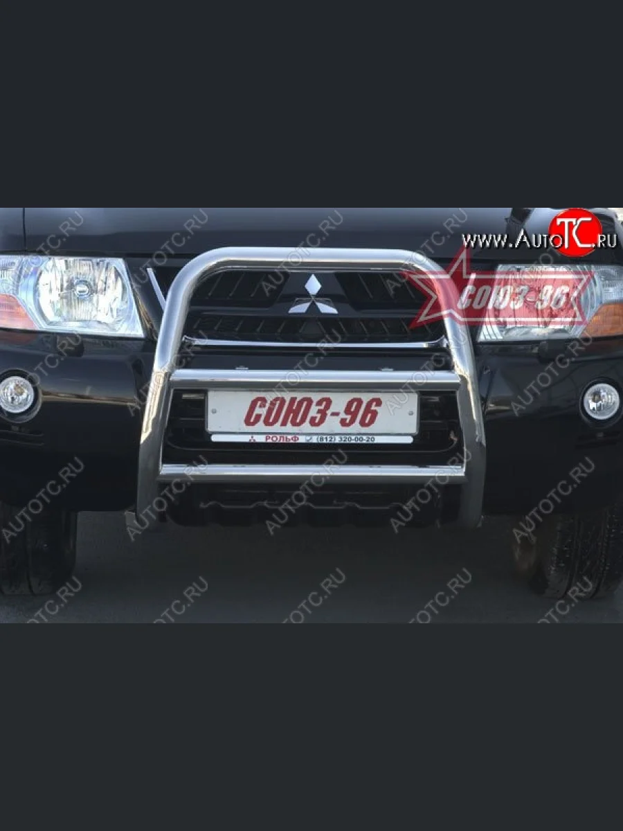 Защита переднего бампера Souz-96 (d60) Mitsubishi Pajero 3 V70 дорестайлинг (1999-2003)  в Керчи Республика Крым