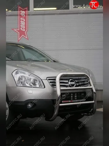 Защита переднего бампера Souz-96 (d60) Nissan Qashqai +2 1 J10 дорестайлинг (2008-2010)