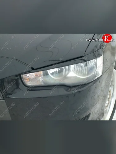 Реснички на фары Кураж Mitsubishi Lancer  10 CY (2007-2017) седан дорестайлинг, хэтчбэк дорестайлинг, седан рестайлинг, хэтчбек 5 дв рестайлинг