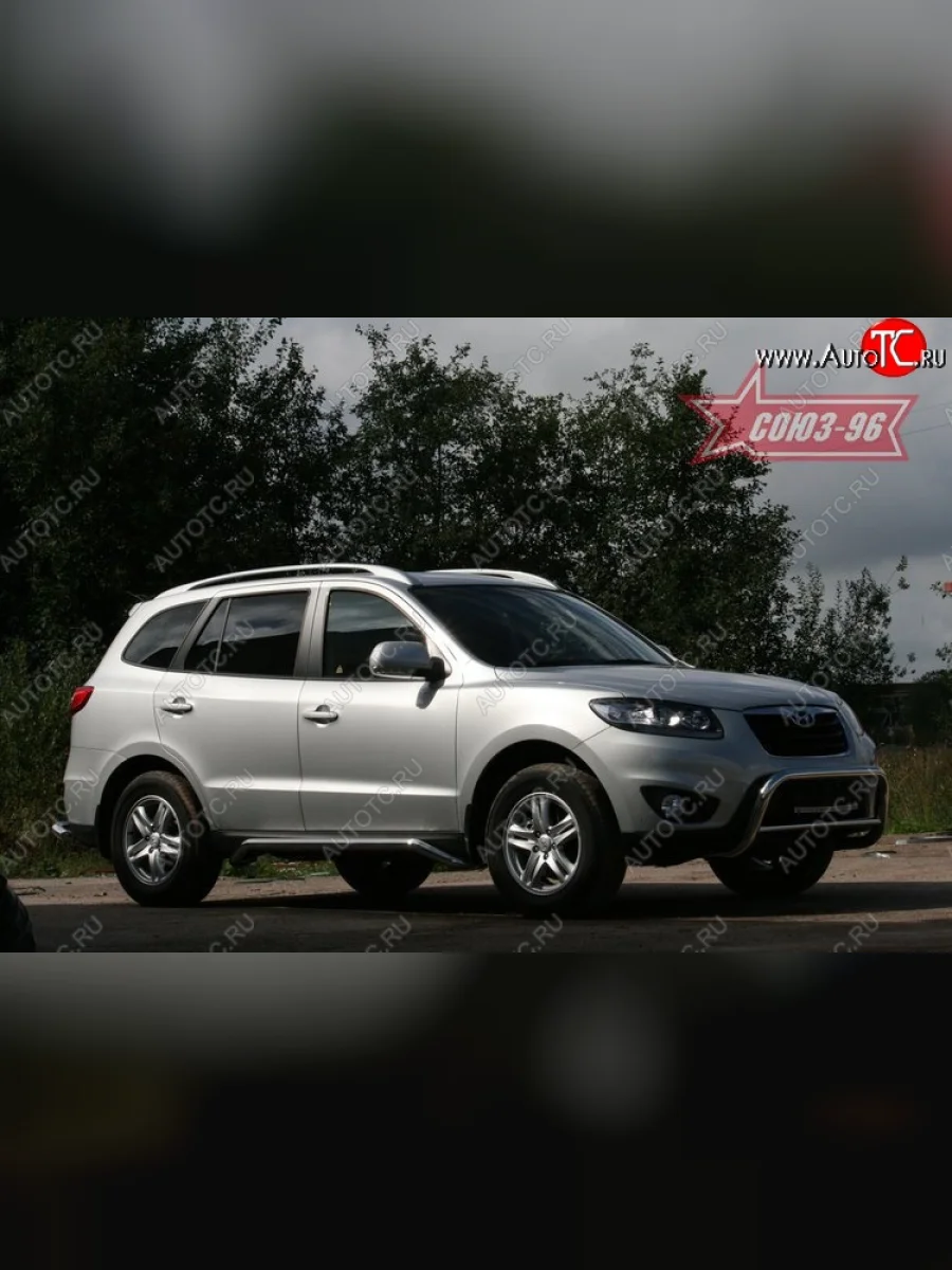 Защита порогов Souz-96 (d60) Hyundai Santa Fe CM рестайлинг (2009-2012)  в Перми Пермском крае