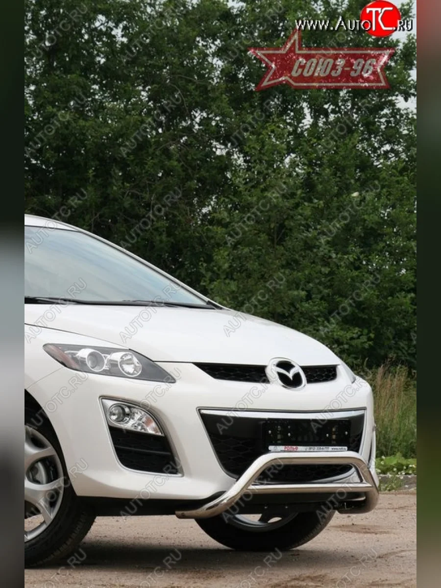 Защита переднего бампера Souz-96 (d60) Mazda CX-7 ER рестайлинг (2010-2012)  с доставкой в г. Пермь