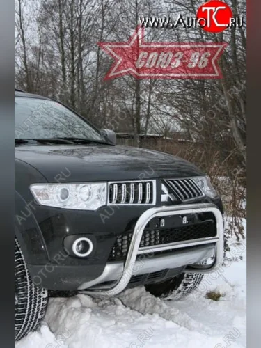 Защита переднего бампера Souz-96 (d60) Mitsubishi Pajero Sport  PB (2008-2013) дорестайлинг
