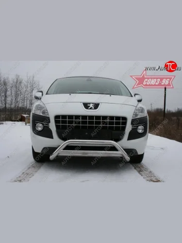 Защита переднего бампера Souz-96 (d60/42) Peugeot 3008 (2009-2013) дорестайлинг
