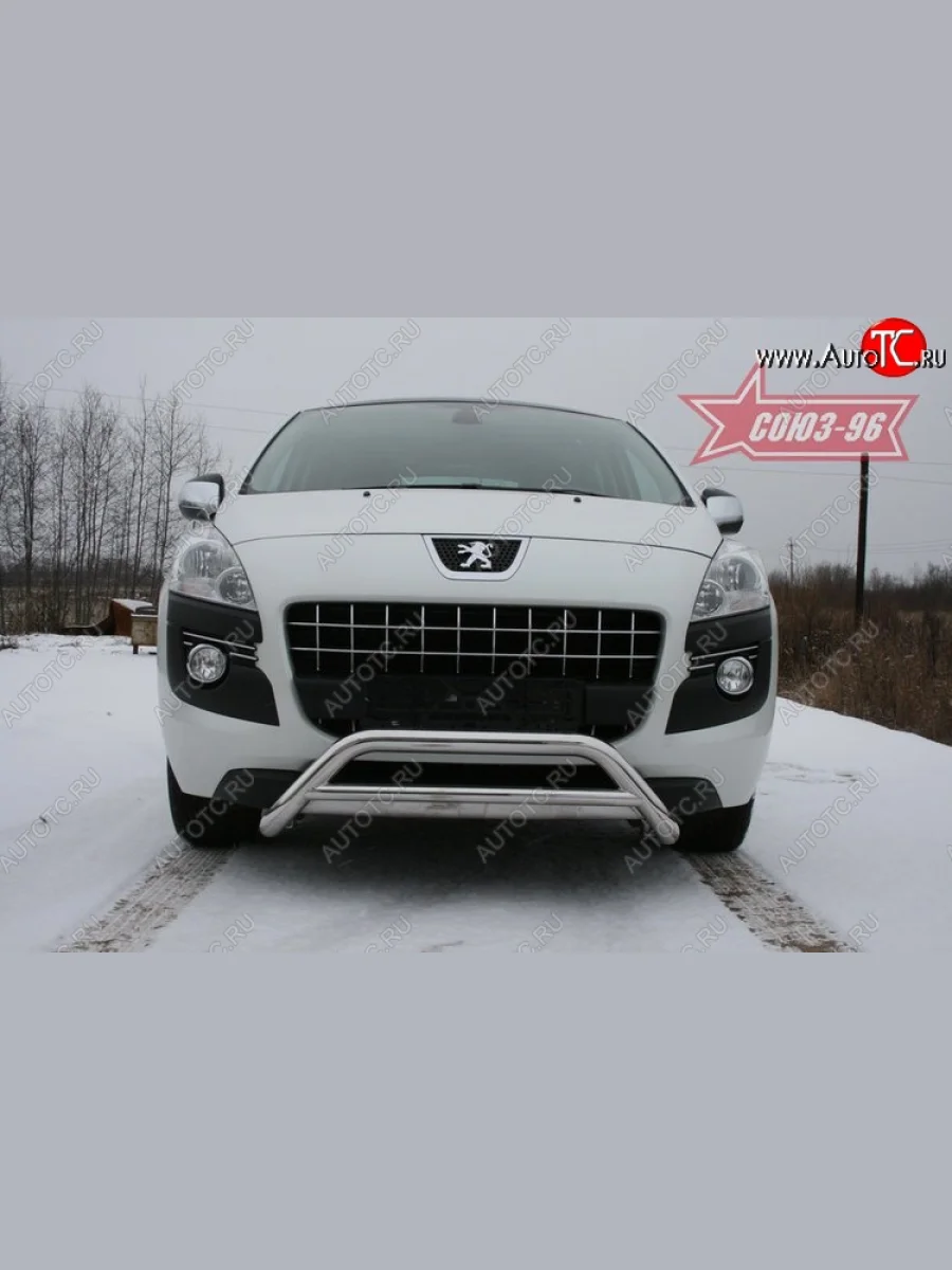 Защита переднего бампера Souz-96 (d60/42) Peugeot 3008 дорестайлинг (2009-2013)  в Керчи Республика Крым