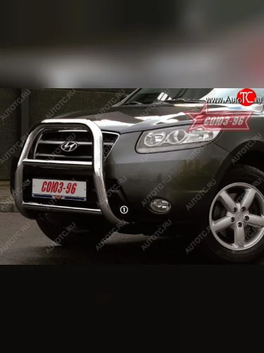 Защита переднего бампера Souz-96 (d76) Hyundai Santa Fe  CM (2006-2009) дорестайлинг