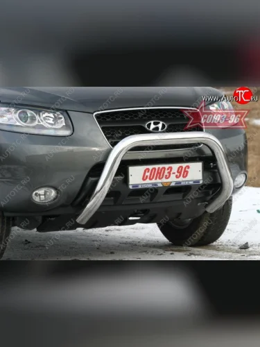 Защита переднего бампера Souz-96 (d76) Hyundai Santa Fe  CM (2006-2009) дорестайлинг