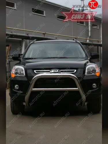 Защита переднего бампера Souz-96 (d76) KIA Sportage  2 JE,KM (2004-2008) дорестайлинг