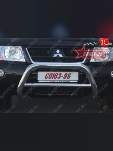 Защита переднего бампера Souz-96 (d76) Mitsubishi Pajero  3 V70 (1999-2003) дорестайлинг