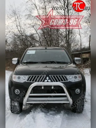 Защита переднего бампера Souz-96 (d76) Mitsubishi Pajero Sport  PB (2008-2013) дорестайлинг
