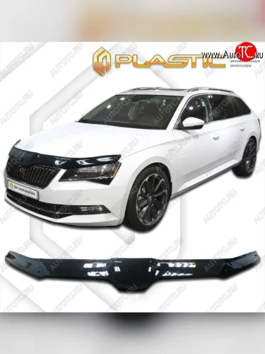 Дефлектор капота CA-Plastik (Classic черный) Skoda Superb B8 (3V) лифтбэк рестайлинг (2019-2025)