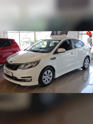 Накладка переднего бампера LitCompany KIA Rio 3 QB рестайлинг седан (2015-2017)