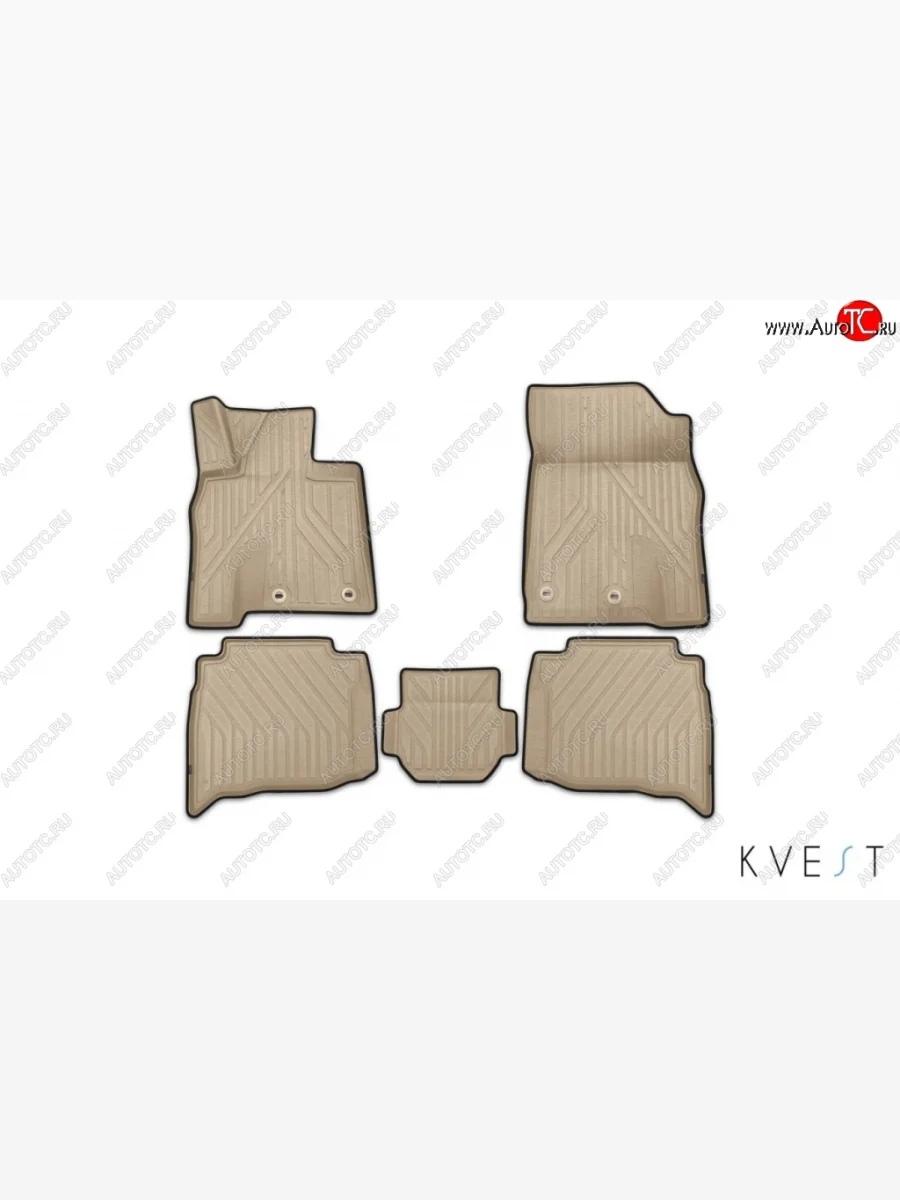Коврик в салони премиум-класса Kvest (бежевый/черный) Lexus NX200T Z10 (2014-2017)  в Перми Пермском крае