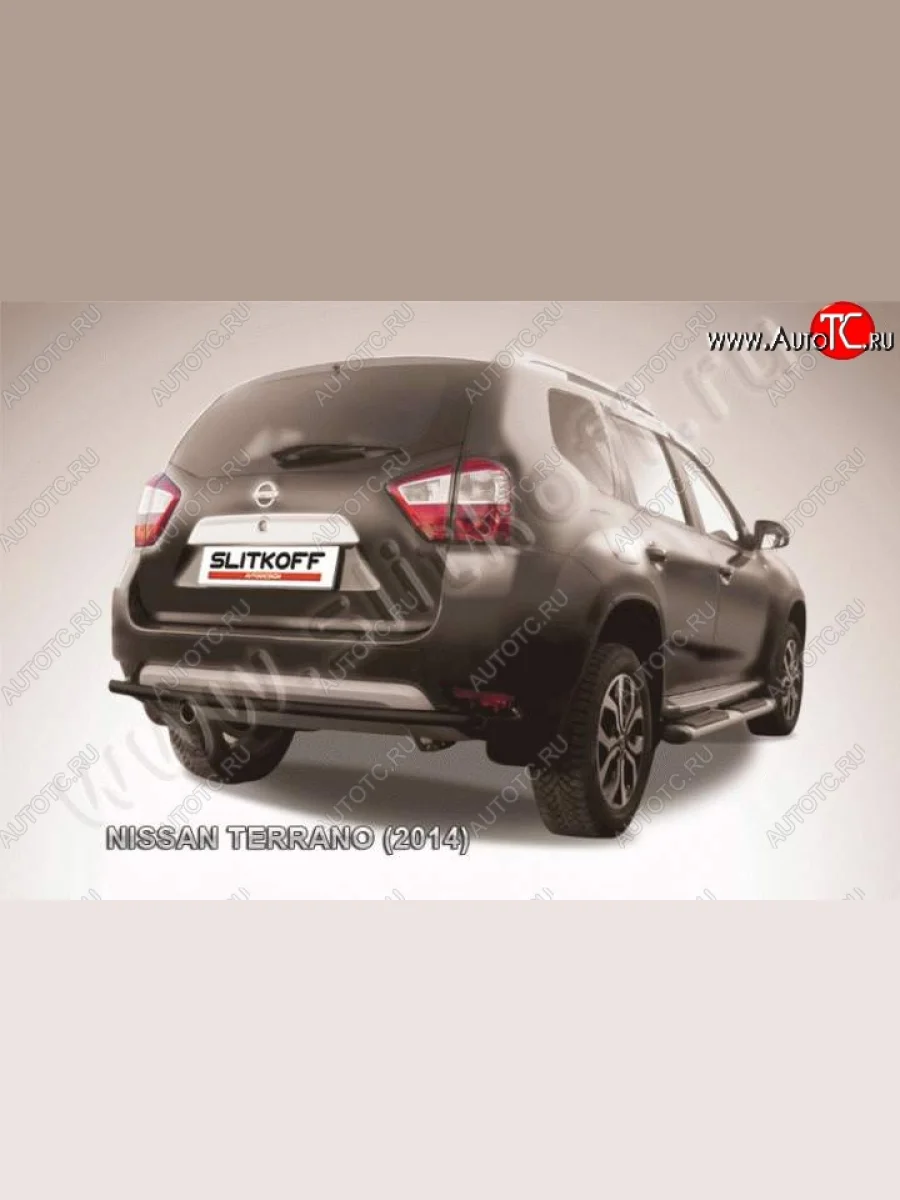 Защита задняя Slitkoff Nissan Terrano D10 дорестайлинг (2013-2016) (Цвет: серебристый)  в Самаре Самарской области