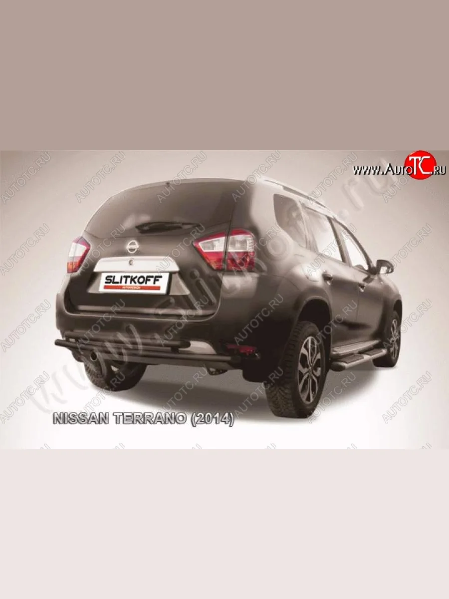 Защита задняя Slitkoff Nissan Terrano D10 дорестайлинг (2013-2016) (Цвет: серебристый)  в Самаре Самарской области