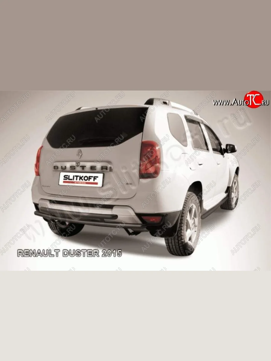 Защита задняя Slitkoff Renault Duster HS рестайлинг (2015-2021) (Цвет: серебристый)  в Самаре Самарской области