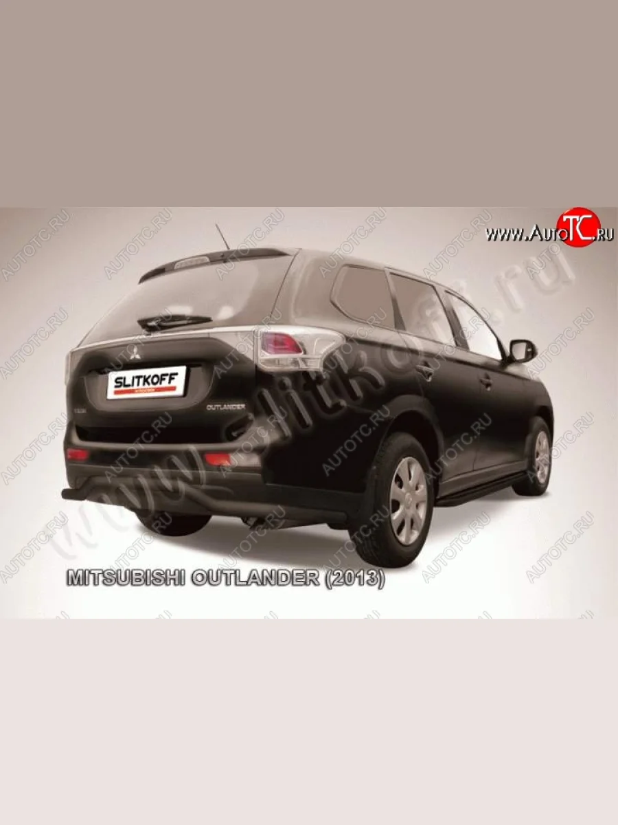 Защита задняя Slitkoff Mitsubishi Outlander GF дорестайлинг (2012-2014) (Цвет: серебристый)  в Перми Пермском крае