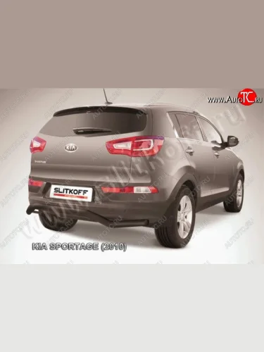 Защита заднего бампера из трубы d57 Slitkoff (волна) KIA Sportage  3 SL (2010-2016) дорестайлинг, рестайлинг