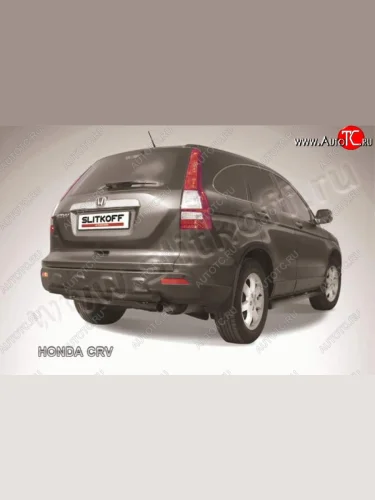 Защита заднего бампера из трубы d 57 Slitkoff (короткая) Honda CR-V  RE1,RE2,RE3,RE4,RE5,RE7 (2009-2012) рестайлинг