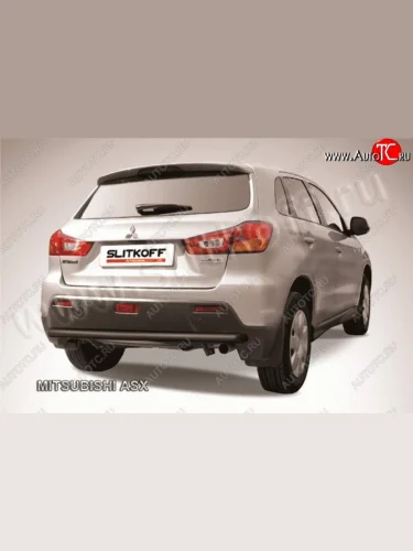 Защита заднего бампера из трубы d57 Slitkoff Mitsubishi ASX (2010-2012) дорестайлинг