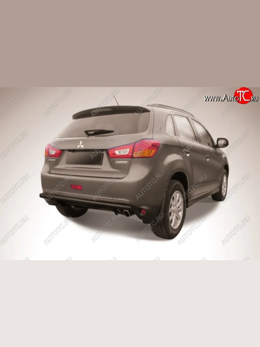 Защита заднего бампера d57 Slitkoff Mitsubishi ASX 1-ый рестайлинг (2013-2016) (Цвет: серебристый)  в Перми Пермском крае