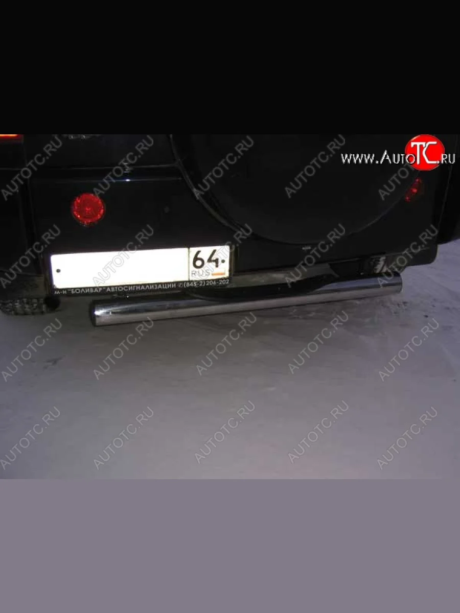 Защита заднего бампера d76 Slitkoff (с поступью) Chery Tiggo T11 дорестайлинг (2005-2013) (Цвет: серебристый)  с доставкой в г. Керчь