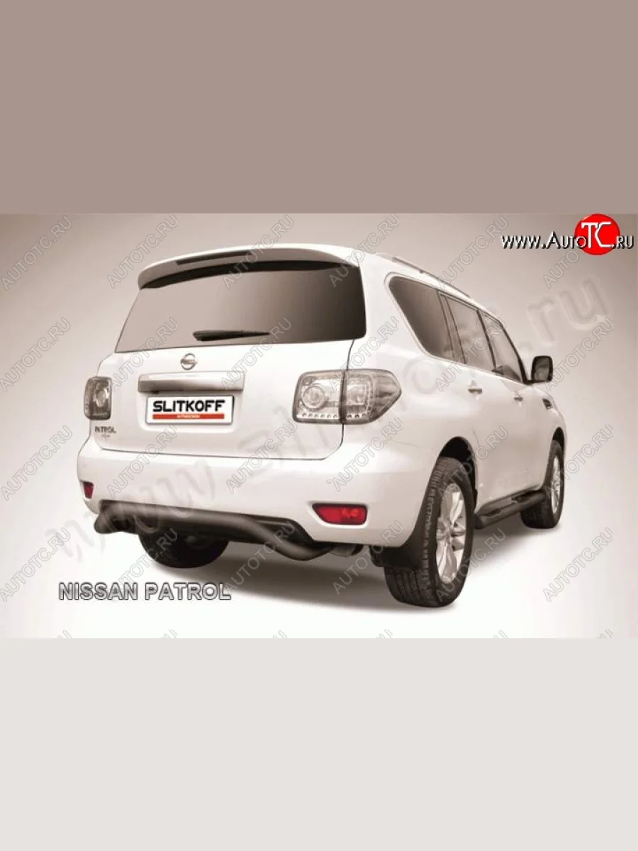 Защита задняя Slitkoff  Nissan Patrol (2010-2014) 6 (Цвет: серебристый)  в Керчи Республика Крым