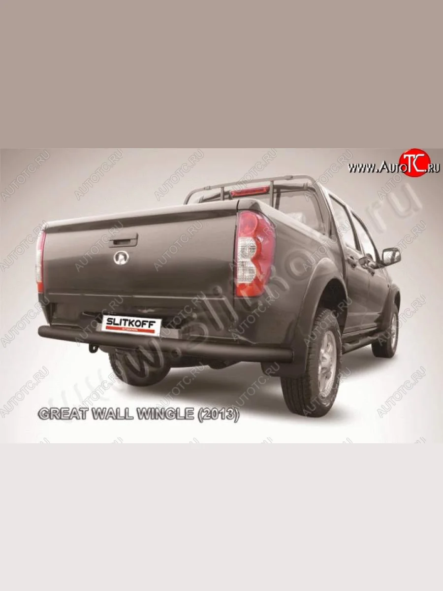 Защита заднего бампера из трубы d76 Slitkoff  Great Wall Wingle 5 (2011-2017) (Цвет: серебристый)  в Самаре Самарской области