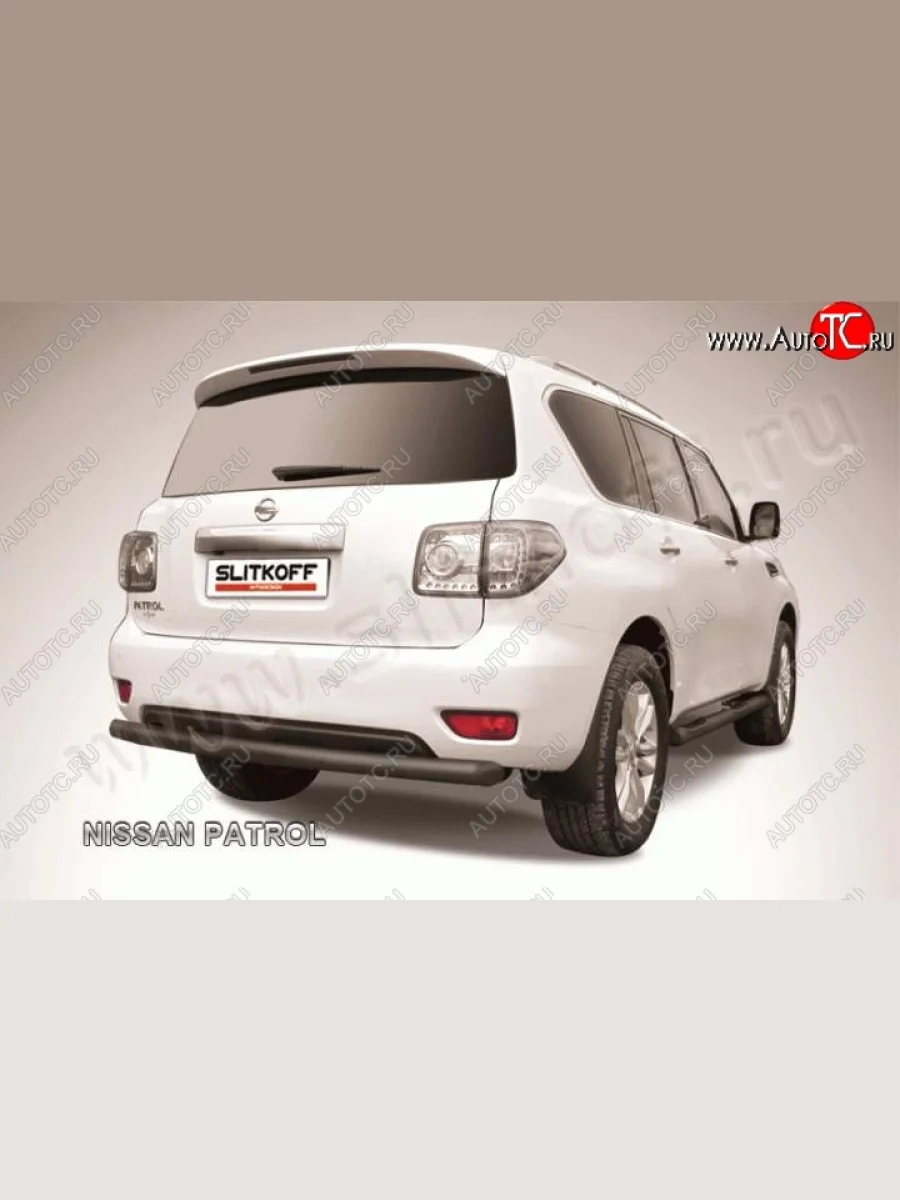 Защита задняя Slitkoff  Nissan Patrol (2010-2014) 6 (Цвет: серебристый)  в Керчи Республика Крым