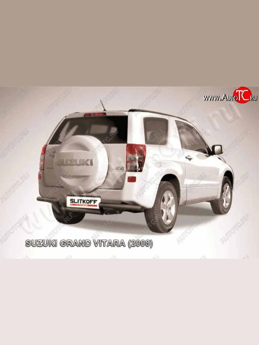 Защита задняя Slitkoff Suzuki Grand Vitara JT 3 двери дорестайлинг (2005-2008) (Цвет: серебристый)  в Керчи Республика Крым
