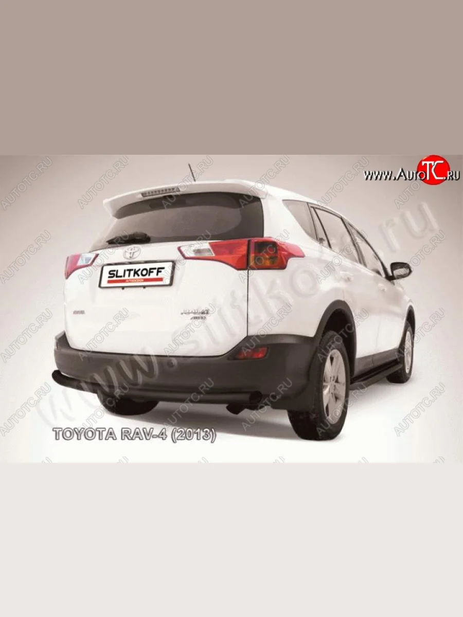 Защита заднего бампера d57 радиусная  Toyota RAV4 (2012-2015) XA40 (Цвет: серебристый)  в Самаре Самарской области
