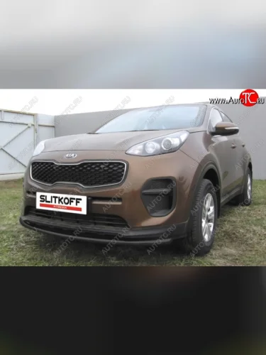 Защита переднего бампера из трубы d42 Slitkoff KIA Sportage  4 QL (2016-2018) дорестайлинг