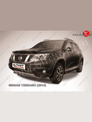 Защита переднего бампер Slitkoff Nissan Terrano  D10 (2013-2022) дорестайлинг, рестайлинг