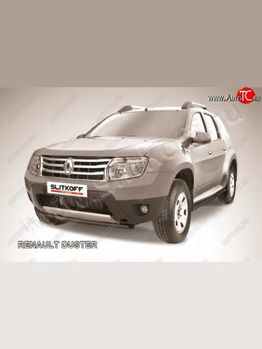 Защита переднего бампер Slitkoff Renault Duster  HS (2010-2015) дорестайлинг