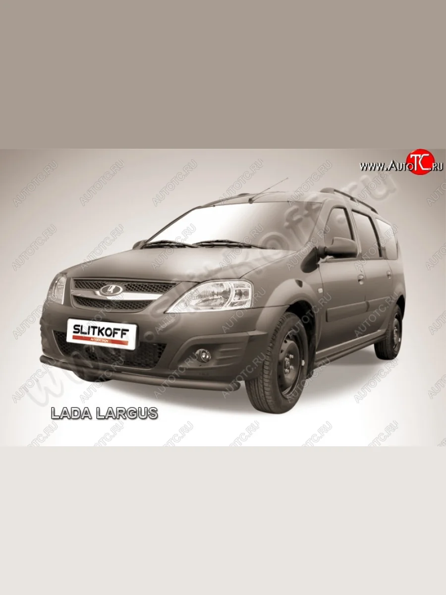 Защита переднего бампер Slitkoff Лада ВАЗ Ларгус дорестайлинг R90 (2012-2021) (Цвет: серебристый)  в Керчи Республика Крым