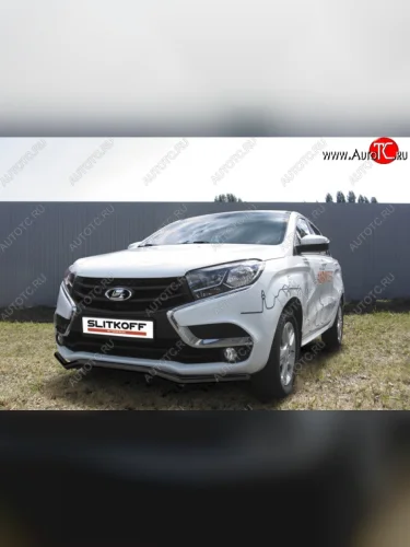 Защита переднего бампер Slitkoff Лада ВАЗ XRAY (2016-2022)