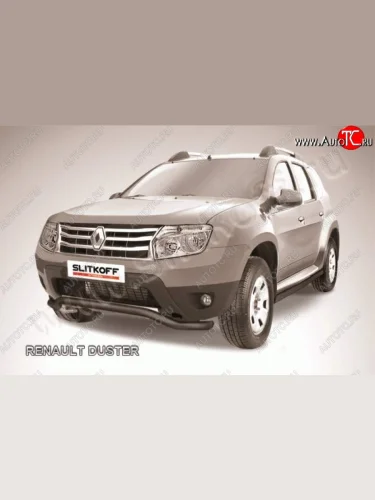 Защита переднего бампер Slitkoff Renault Duster  HS (2010-2015) дорестайлинг