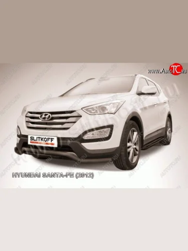 Защита переднего бампера из трубы d57 Slitkoff Hyundai Santa Fe  DM (2012-2016) дорестайлинг