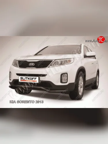 Защита переднего бампера из трубы d57 Slitkoff (волна) KIA Sorento  XM (2012-2015) рестайлинг