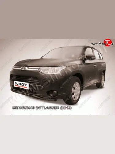 Защита переднего бампера Slitkoff (57мм) Mitsubishi Outlander GF дорестайлинг (2012-2014)