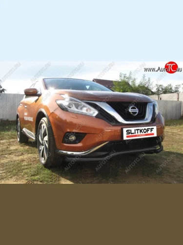 защита переднего бампера Slitkoff Nissan Murano  3 Z52 (2015-2022) дорестайлинг