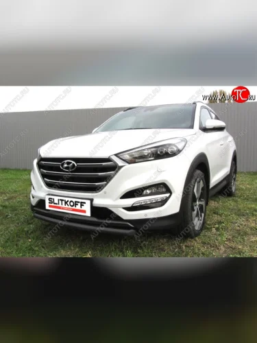 Защита переднего бампера из трубы d57 Slitkoff Hyundai Tucson  TL (2015-2018) дорестайлинг
