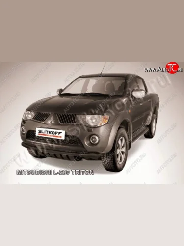 Защита переднего бампера из трубы d57 Slitkoff Mitsubishi L200 5 KK,KL дорестайлинг (2015-2019)