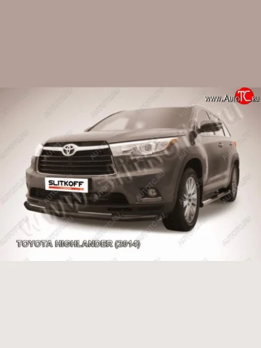 защита переднего бампера Slitkoff Toyota Highlander  XU50 (2013-2017) дорестайлинг