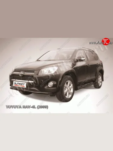 Защита переднего бампер Slitkoff Toyota RAV4  XA30 (2009-2010) 5 дв. удлиненный 1-ый рестайлинг