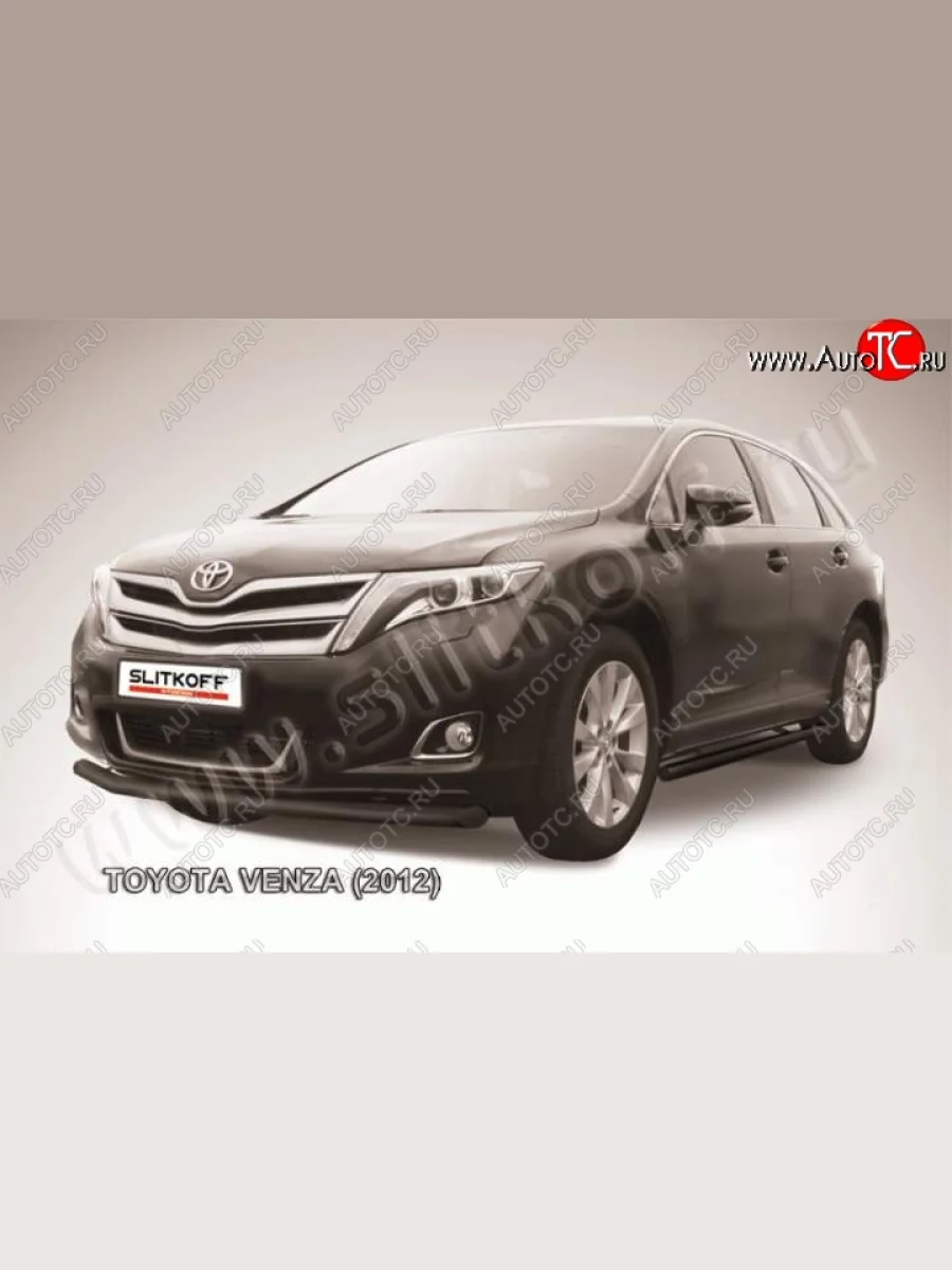 Защита переднего бампер d57 Slitkoff Toyota Venza GV10 рестайлинг (2012-2016) (Цвет: серебристый)  в Самаре Самарской области